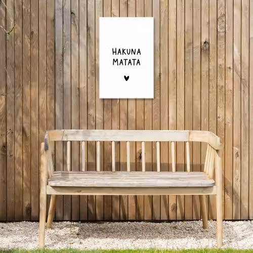 Hakuna matata - Quotes - Spreuken Tuinposter op houten frame 2 cm dik klein -sfeer4