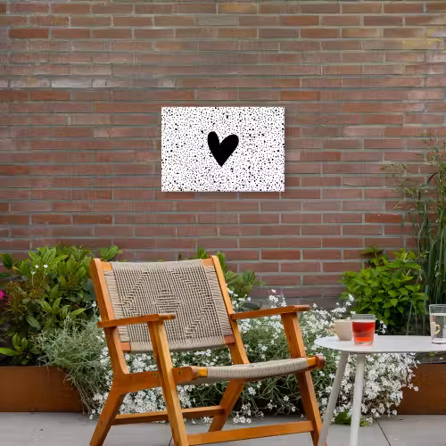 Hartje - Design - Wit Tuinposter op houten frame 2 cm dik klein -sfeer3