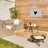 Hartje - Stippen - Beige Tuinposter op houten frame 2 cm dik klein -sfeer2