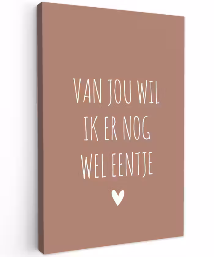 Van jou wil ik er nog wel eentje - Spreuken - Quotes Tuinposter op houten frame 2 cm dik klein -3d