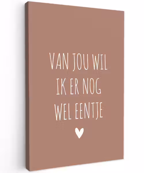 Van jou wil ik er nog wel eentje - Spreuken - Quotes Tuinposter op houten frame 2 cm dik klein -3d