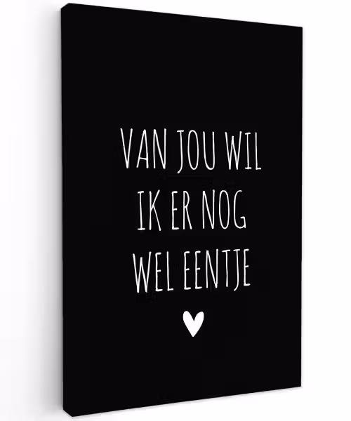 Van jou wil ik er nog wel eentje - Quotes - Spreuken Tuinposter op houten frame 2 cm dik klein -3d