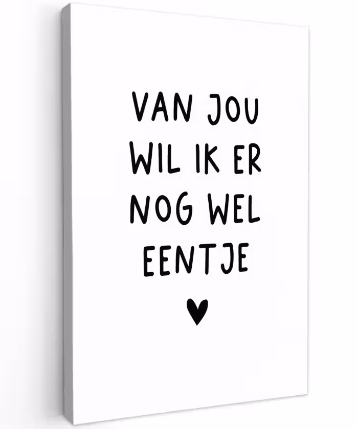 Van jou wil ik er nog wel eentje - Quotes - Spreuken Tuinposter op houten frame 2 cm dik klein -3d