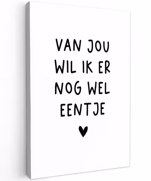 Van jou wil ik er nog wel eentje - Quotes - Spreuken Tuinposter op houten frame 2 cm dik klein -3d