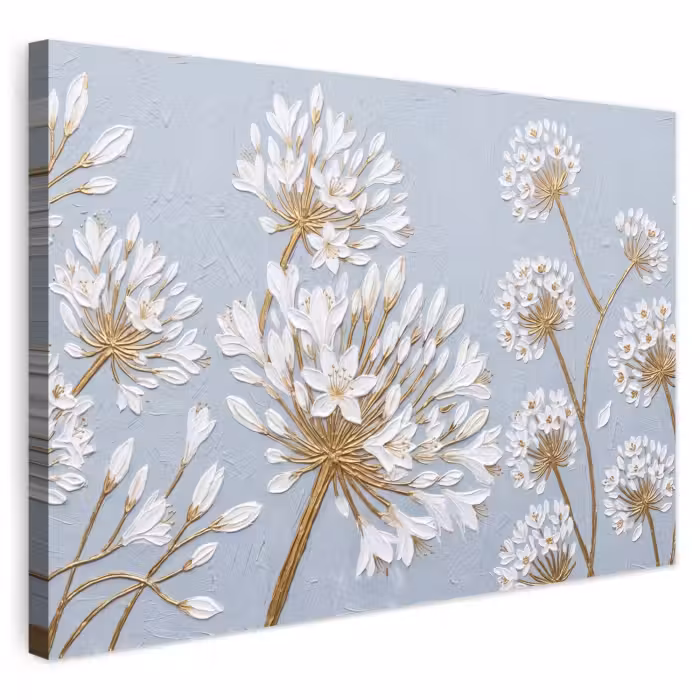 Outdoor Leinwand - Illustration - Blumen - Blau