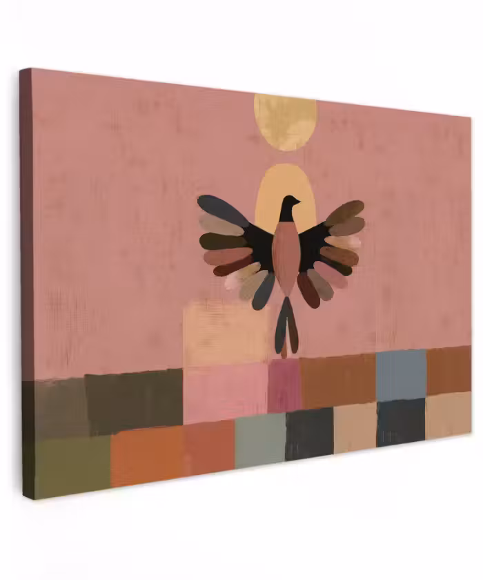 Outdoor Leinwand - Illustration - Vogel - Ebenen - Farbenfroh