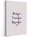 huisjetuintjewijntje-beige Tuinposter op houten frame 2 cm dik klein -3d