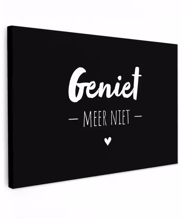 Geniet meer niet - Quotes - Genieten - Tekst Tuinposter op houten frame 2 cm dik klein -3d