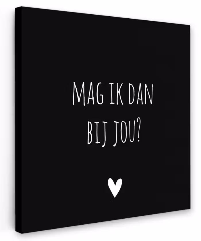 Mag ik dan bij jou - Spreuken - Quotes - Claudia de Breij Tuinposter op houten frame 2 cm dik klein -3d