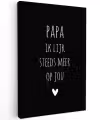 Papa ik lijk steeds meer op jou - Quotes - Stef Bos - Papa - Spreuken Tuinposter op houten frame 2 cm dik klein -3d