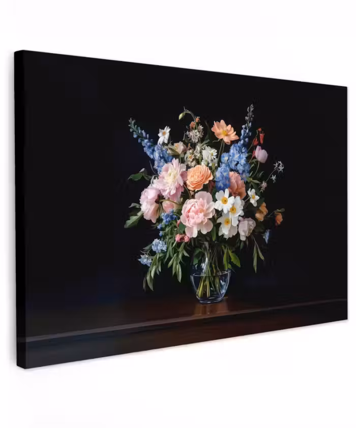 Outdoor Leinwand - Pastell - Blumen - Vase