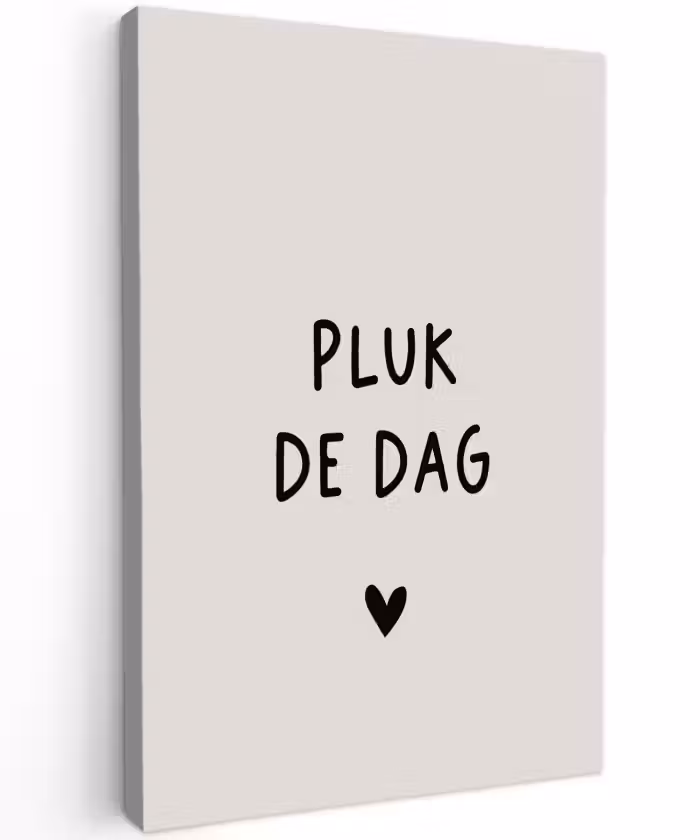 plukdedag-beige Tuinposter op houten frame 2 cm dik klein -3d