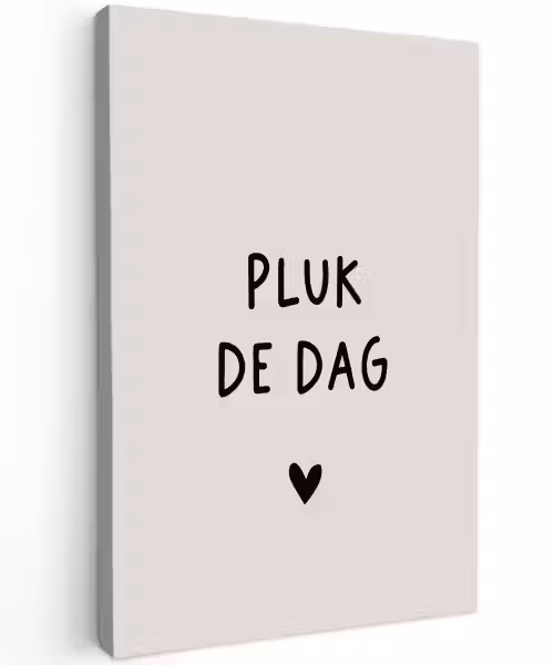 plukdedag-beige Tuinposter op houten frame 2 cm dik klein -3d