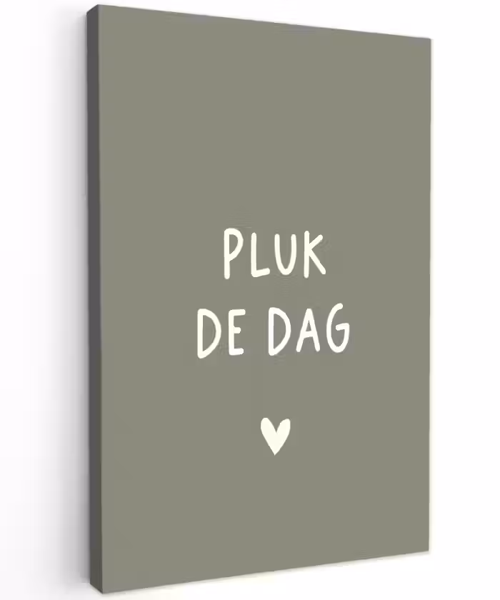 plukdedag-groen Tuinposter op houten frame 2 cm dik klein -3d