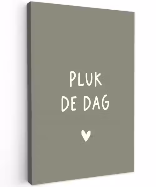 plukdedag-groen Tuinposter op houten frame 2 cm dik klein -3d