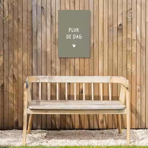 plukdedag-groen Tuinposter op houten frame 2 cm dik klein -sfeer4