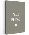 plukdedag-groen Tuinposter op houten frame 2 cm dik klein -3d