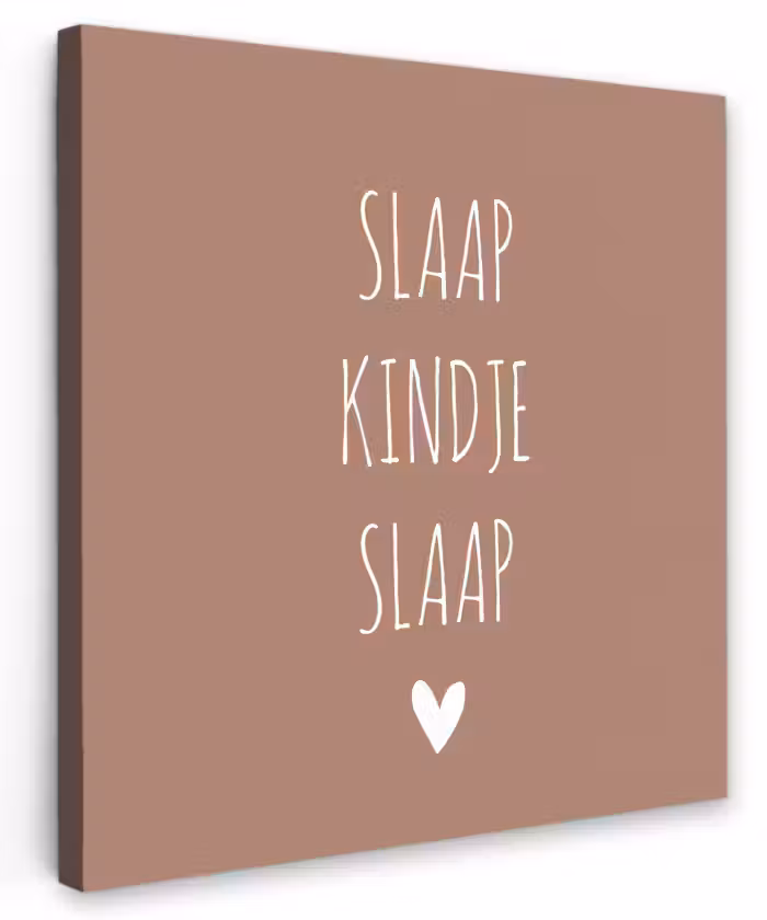 Slaap kindje slaap - Quotes - Spreuken Tuinposter op houten frame 2 cm dik klein -3d