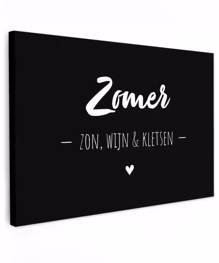 Zomer, zon, wijn & kletsen - Tekst - Zomer - Wijn - Quotes Tuinposter op houten frame 2 cm dik klein -3d
