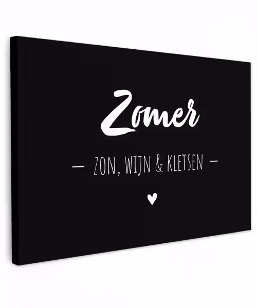 Zomer, zon, wijn & kletsen - Tekst - Zomer - Wijn - Quotes Tuinposter op houten frame 2 cm dik klein -3d