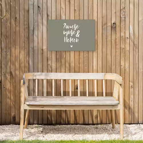 Zomer - Tekst - Zonnetje, wijntje & kletsen - Quotes Tuinposter op houten frame 2 cm dik klein -sfeer4