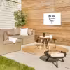 Zon - Tekst - Hé zon, ga je mee stralen? - Quotes Tuinposter op houten frame 2 cm dik klein -sfeer2
