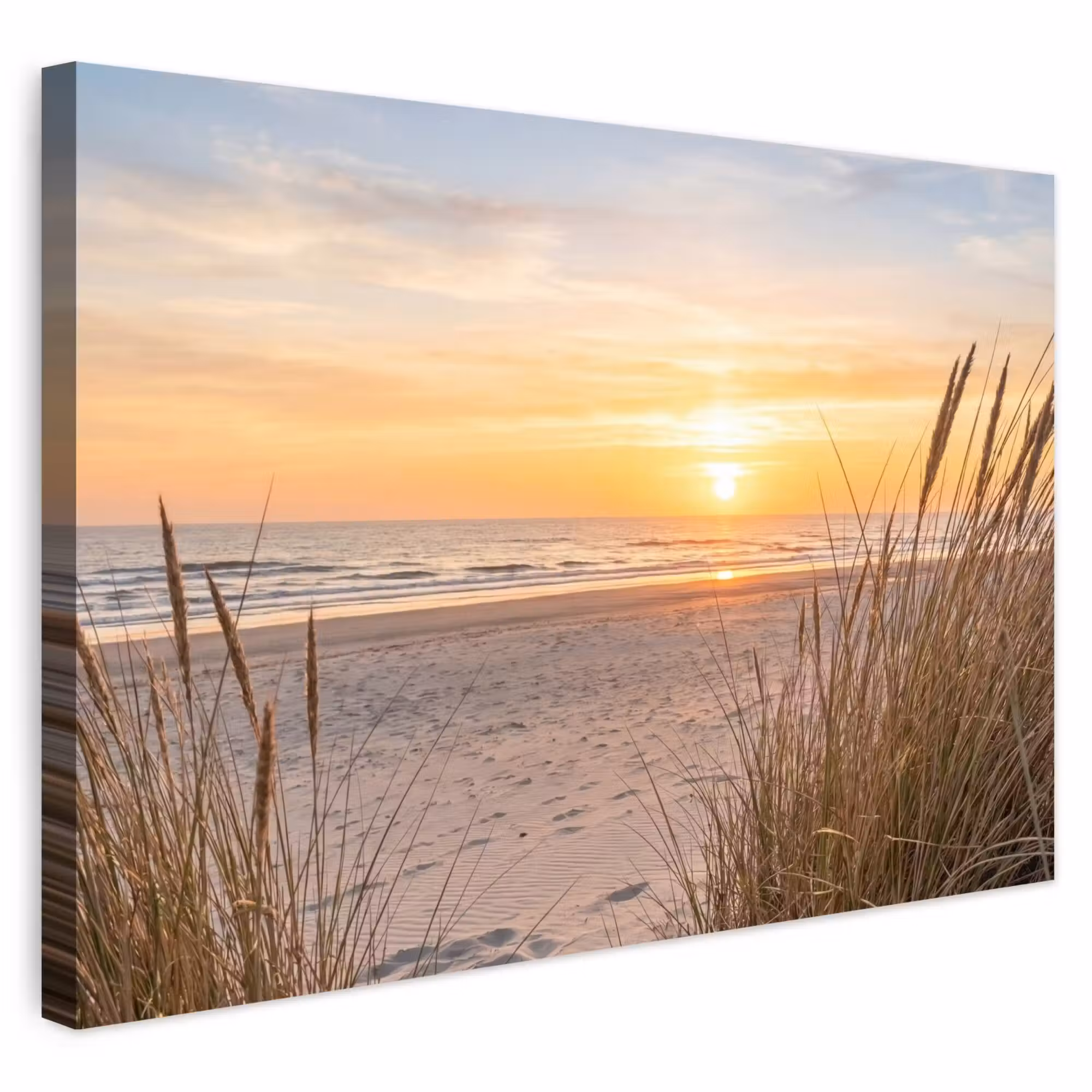 Outdoor Leinwand - Sonnenuntergang - Dünen - Meer