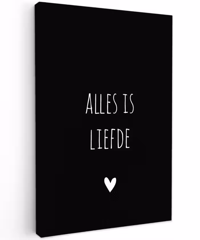 Spreuken - Alles is liefde - Quotes - Bløf Tuinposter op houten frame 2 cm dik klein -3d