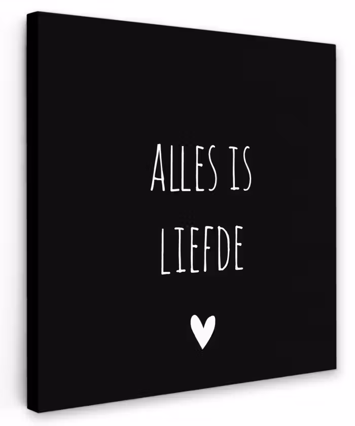 Spreuken - Alles is liefde - Quotes - Bløf Tuinposter op houten frame 2 cm dik klein -3d