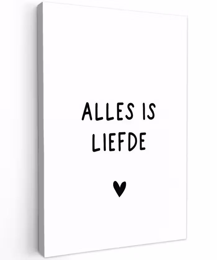 Spreuken - Alles is liefde - Quotes - Bløf Tuinposter op houten frame 2 cm dik klein -3d