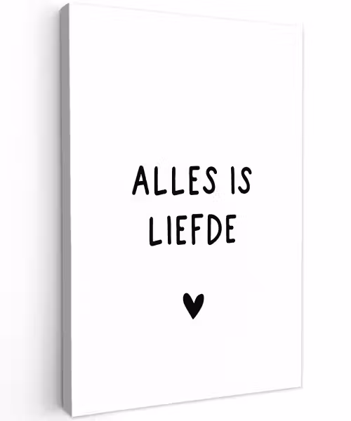 Spreuken - Alles is liefde - Quotes - Bløf Tuinposter op houten frame 2 cm dik klein -3d