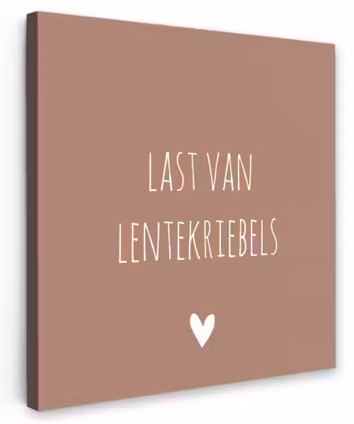 Spreuken - Last van lentekriebels - Quotes Tuinposter op houten frame 2 cm dik klein -3d