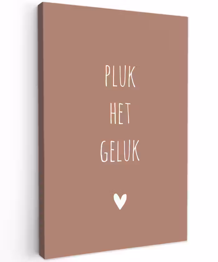 Spreuken - Pluk het geluk - Quotes Tuinposter op houten frame 2 cm dik klein -3d