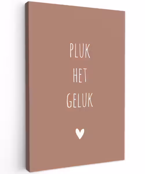 Spreuken - Pluk het geluk - Quotes Tuinposter op houten frame 2 cm dik klein -3d