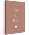 Spreuken - Pluk het geluk - Quotes Tuinposter op houten frame 2 cm dik klein -3d