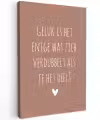 Spreuken - Geluk is het enige wat zich verdubbelt - Quotes Tuinposter op houten frame 2 cm dik klein -3d
