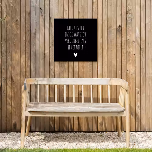 Spreuken - Geluk is het enige wat zich verdubbelt - Quotes Tuinposter op houten frame 2 cm dik klein -sfeer4