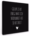 Spreuken - Geluk is het enige wat zich verdubbelt - Quotes Tuinposter op houten frame 2 cm dik klein -3d