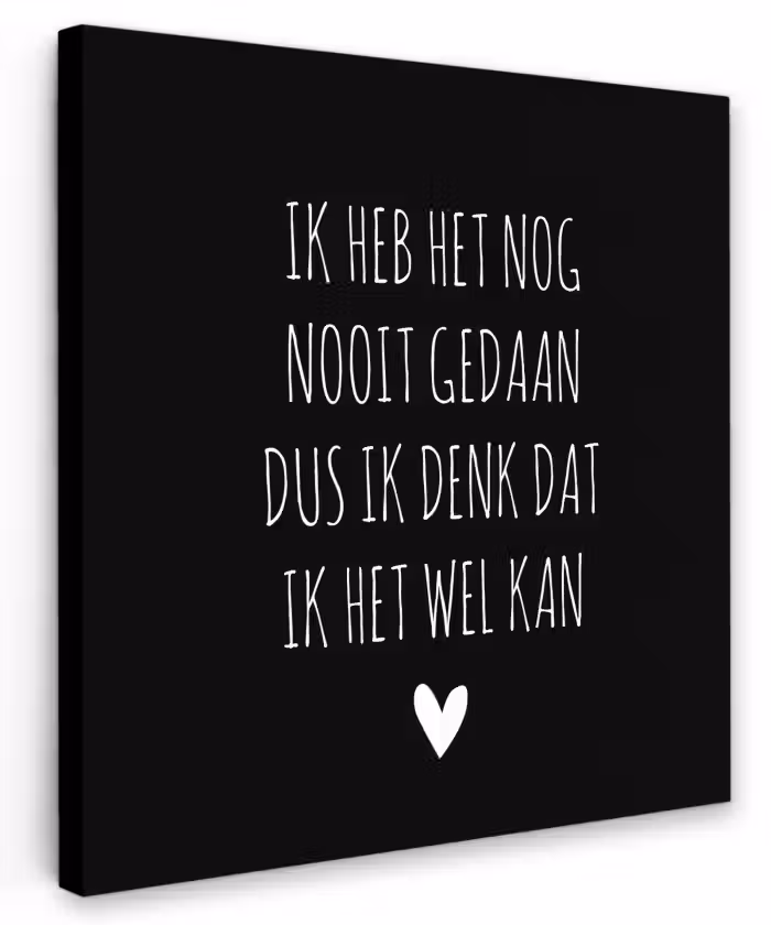 Spreuken - Ik heb het nog nooit gedaan dus - Quotes Tuinposter op houten frame 2 cm dik klein -3d