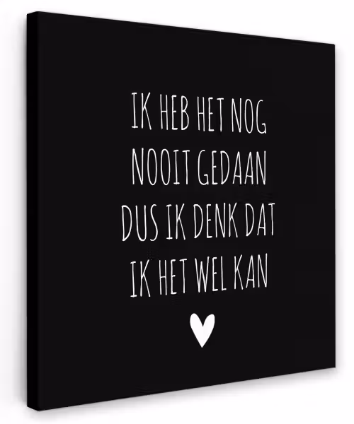 Spreuken - Ik heb het nog nooit gedaan dus - Quotes Tuinposter op houten frame 2 cm dik klein -3d