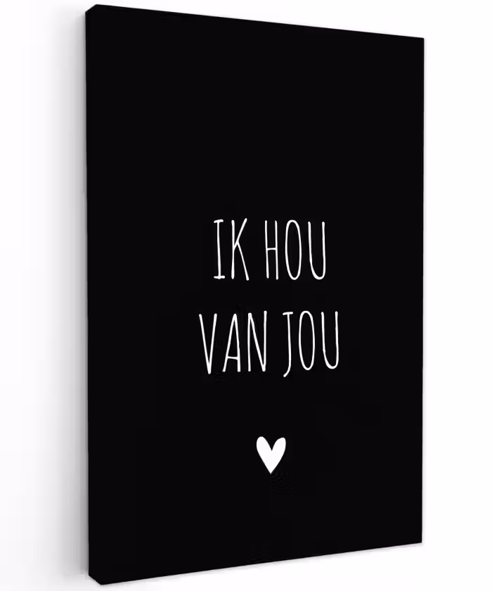 Spreuken - Ik hou van jou - Quotes Tuinposter op houten frame 2 cm dik klein -3d