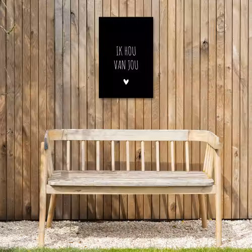 Spreuken - Ik hou van jou - Quotes Tuinposter op houten frame 2 cm dik klein -sfeer4
