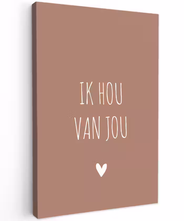 Spreuken - Ik hou van jou - Quotes Tuinposter op houten frame 2 cm dik klein -3d