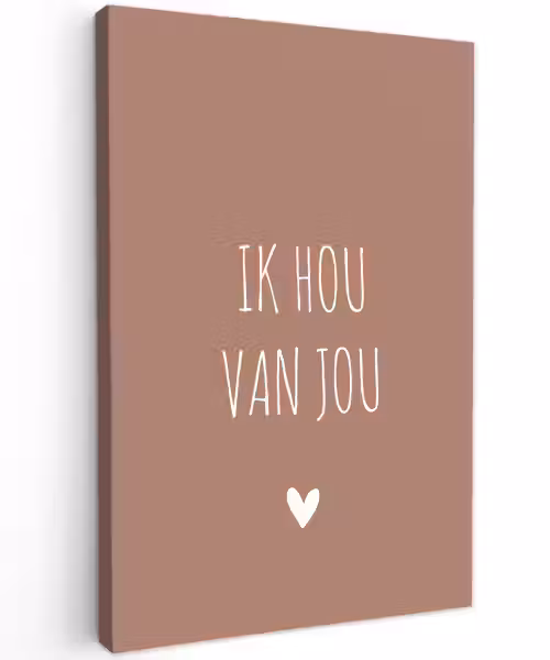 Spreuken - Ik hou van jou - Quotes Tuinposter op houten frame 2 cm dik klein -3d