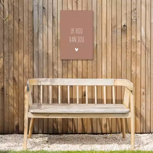 Spreuken - Ik hou van jou - Quotes Tuinposter op houten frame 2 cm dik klein -sfeer4