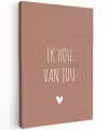 Spreuken - Ik hou van jou - Quotes Tuinposter op houten frame 2 cm dik klein -3d