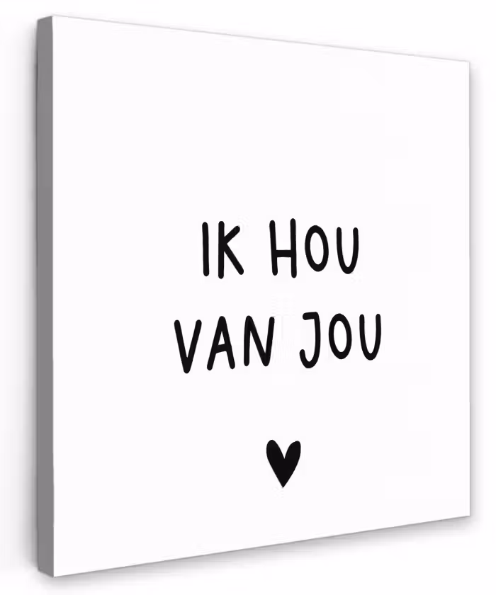 Spreuken - Ik hou van jou - Quotes Tuinposter op houten frame 2 cm dik klein -3d