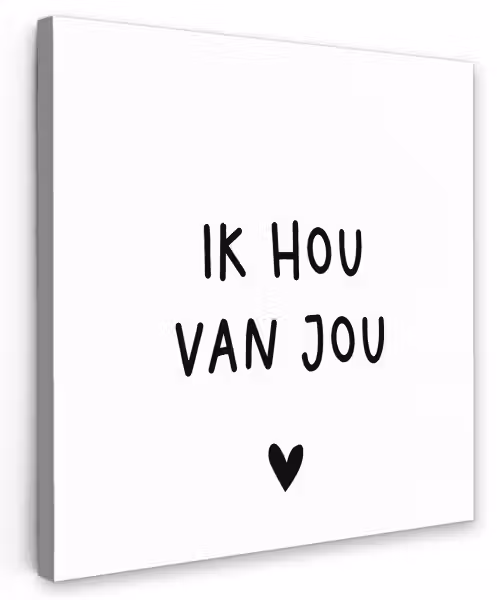 Spreuken - Ik hou van jou - Quotes Tuinposter op houten frame 2 cm dik klein -3d