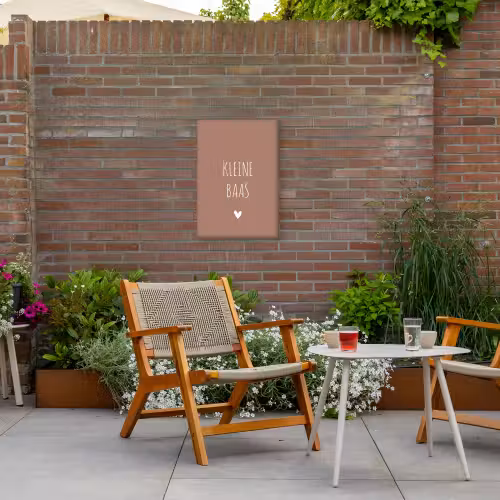 Spreuken - Kleine baas - Quotes Tuinposter op houten frame 2 cm dik klein -sfeer3