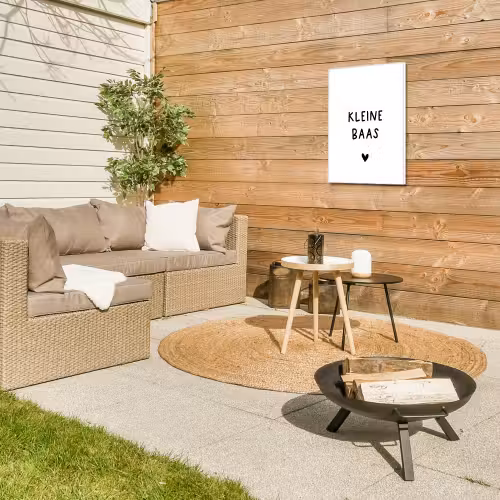 Spreuken - Kleine baas - Quotes Tuinposter op houten frame 2 cm dik klein -sfeer2